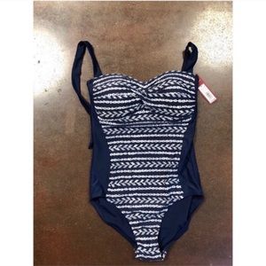 Merona One Piece Bathing Suit Medium Blue